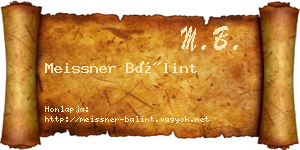 Meissner Bálint névjegykártya